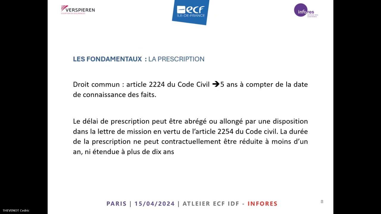 ECF IDF - Gestion des risques et sinistralit&eacute; dans la profession