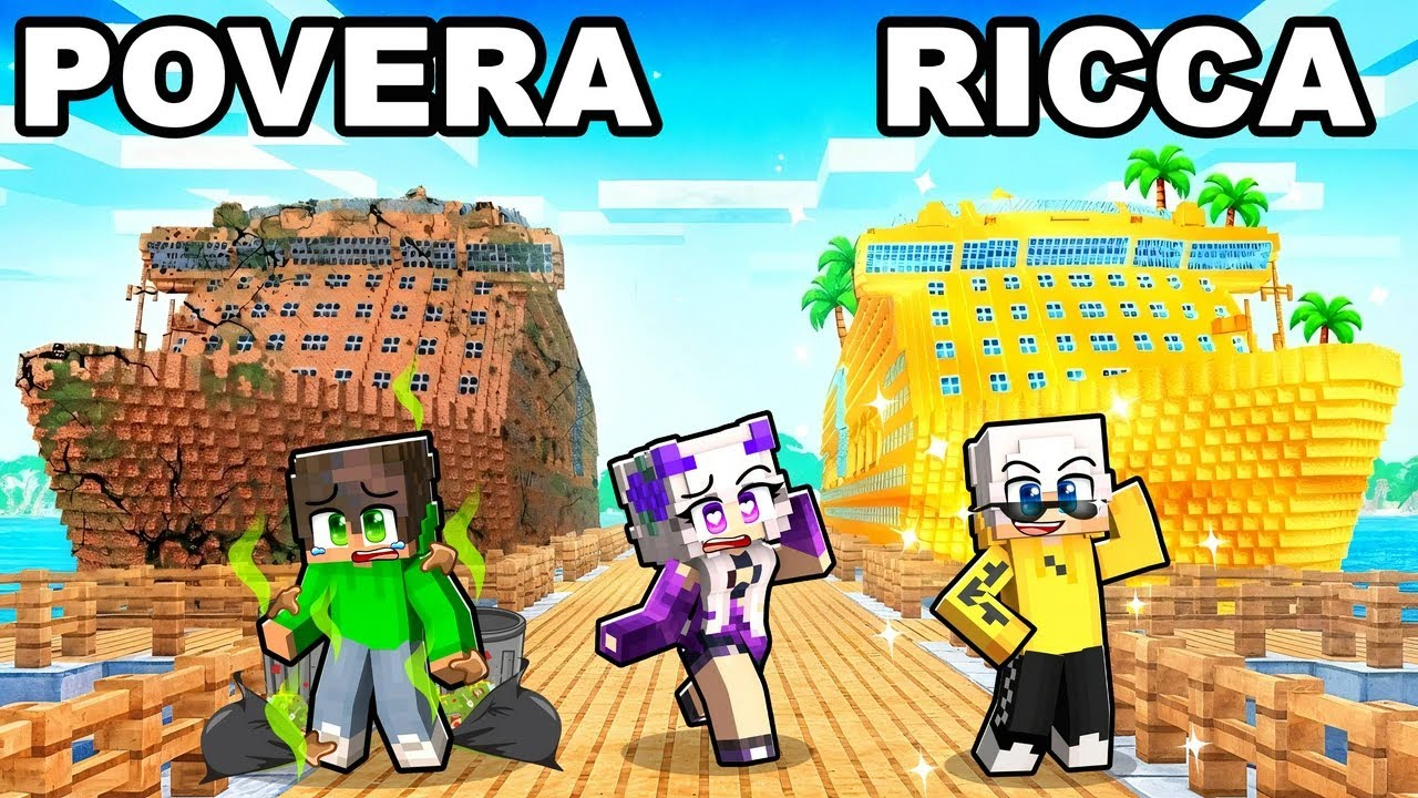 BARCA POVERA contro RICCA in una BATTAGLIA di COSTRUZIONI su Minecraft!