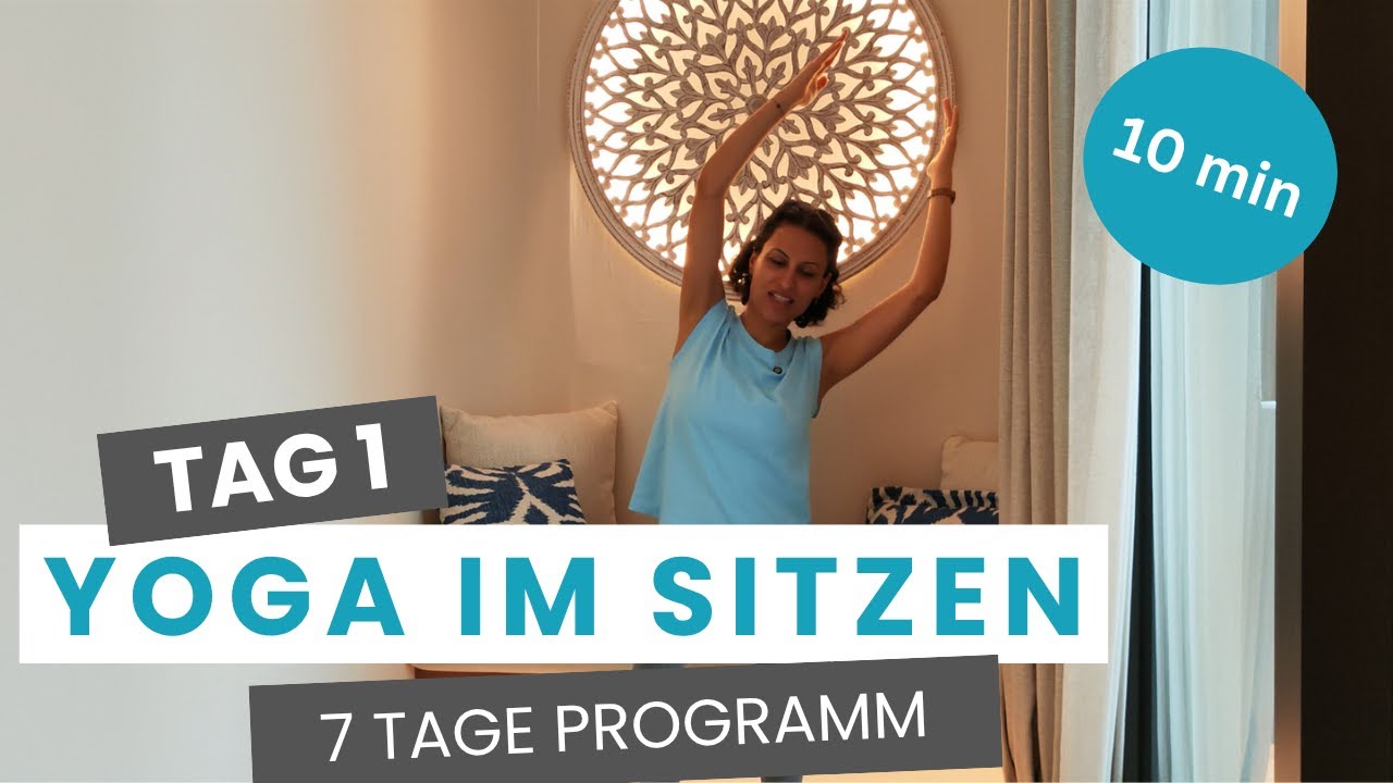 10 Minuten Stuhlyoga – Tag 1 der 7 Tage Serie: Achtsamkeit, Rücken & Schultern | Anfänger & Senioren