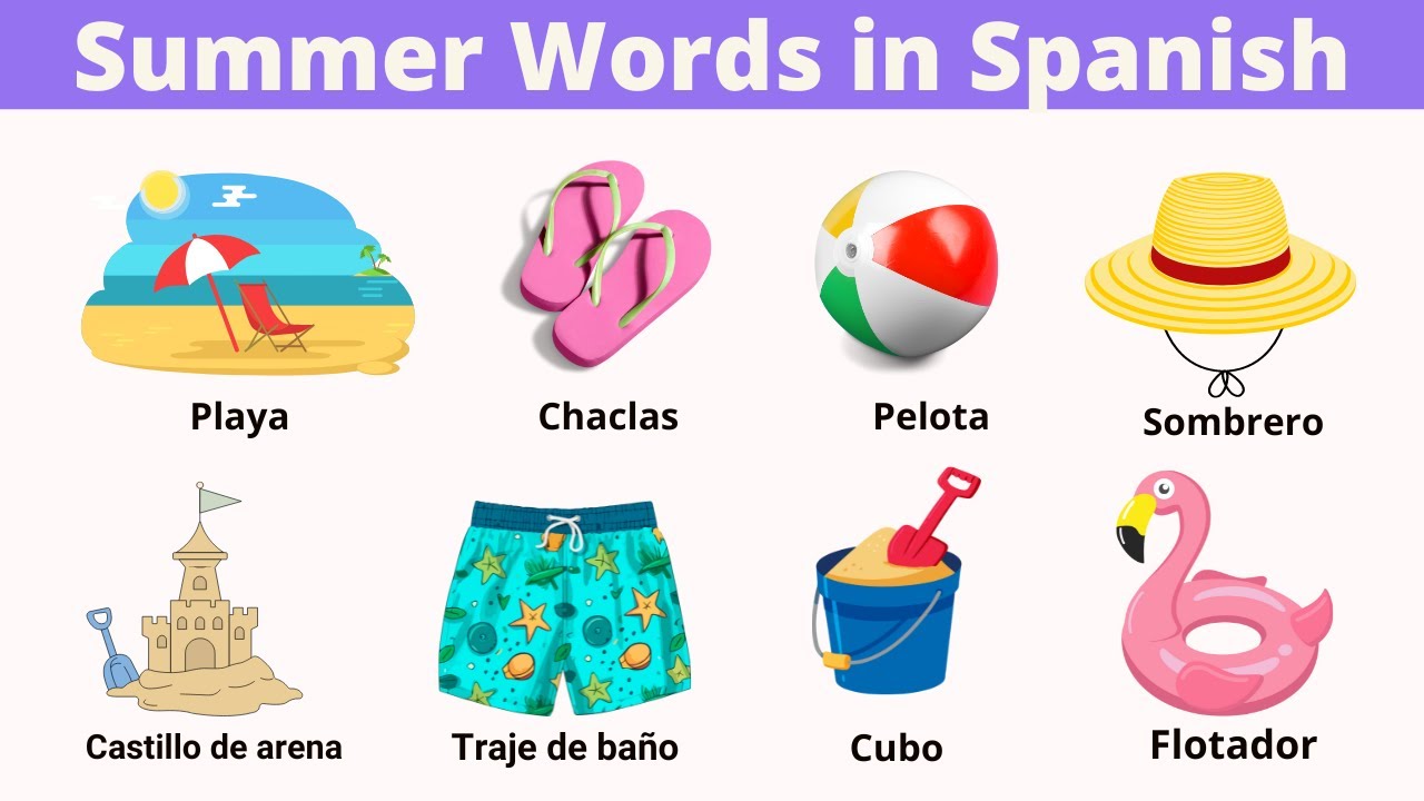 Learn Summer Vocabulary in Spanish with Pictures!