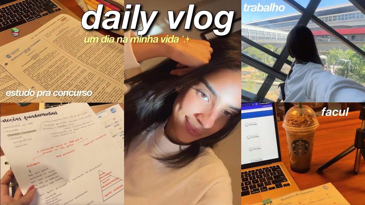 DAILY VLOG | um dia comigo conciliando FACUL, trabalho e estudo pra CONCURSO 📚💫