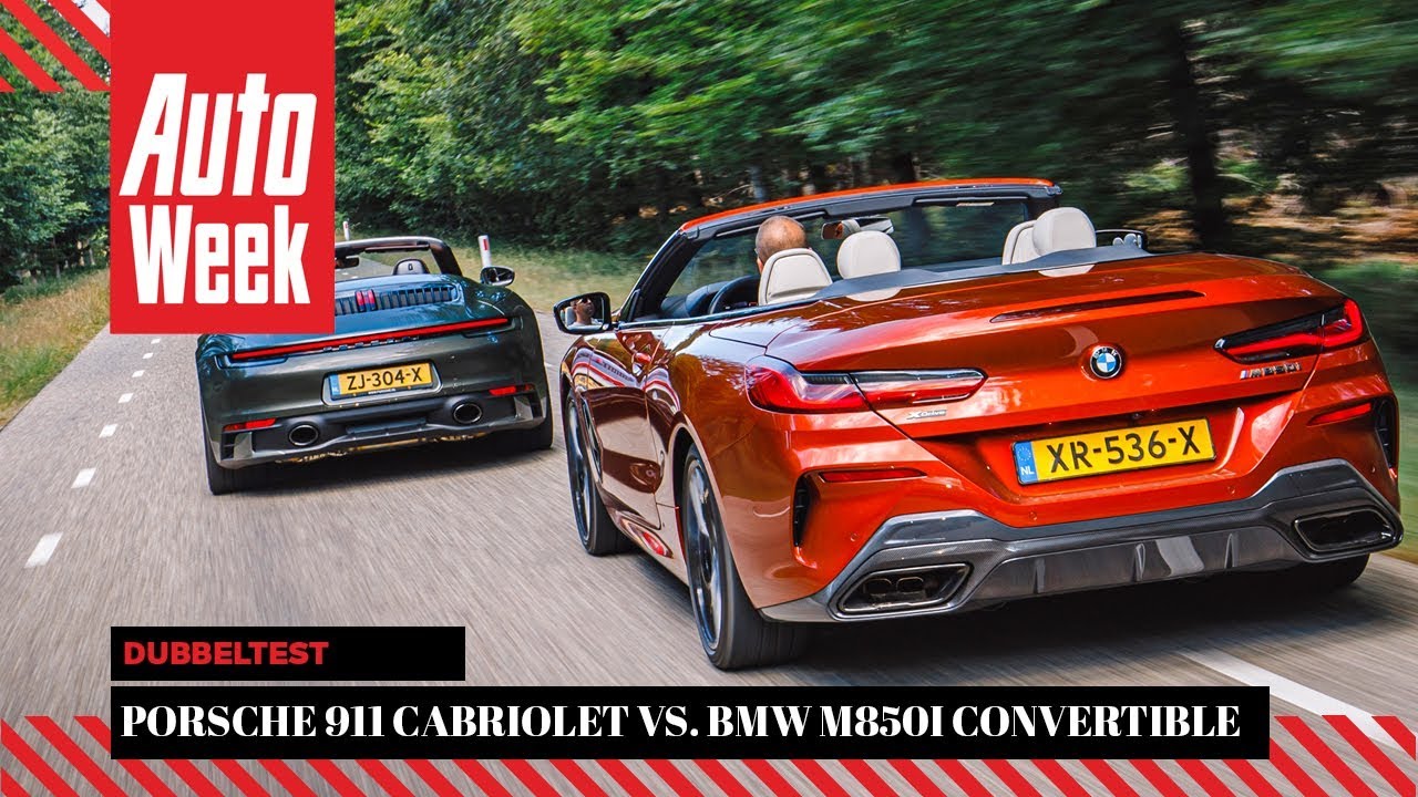 BMW M850i Convertible vs. Porsche 911 Cabriolet - AutoWeek dubbeltest - English subtitles