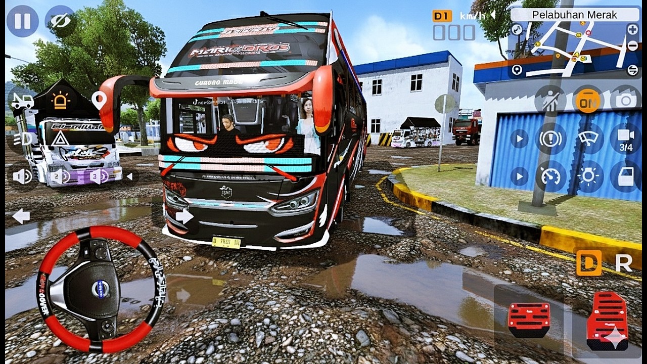 Bus Mario Bros GM Trans Lewat Jalur Banjir Konvoi Bareng Ratu Maher