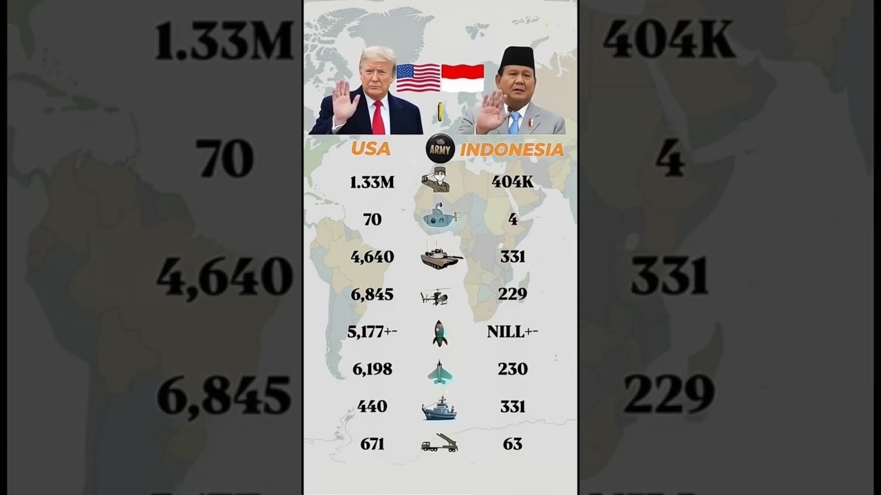 🇺🇸 vs 🇮🇩 Poder Militar: Estados Unidos contra Indonesia | Comparación Real 2025