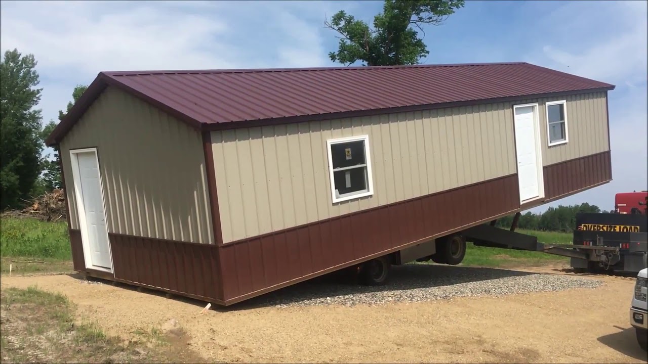 16x40 Metal Shed Delivery | Used for An Off-Grid Cabin