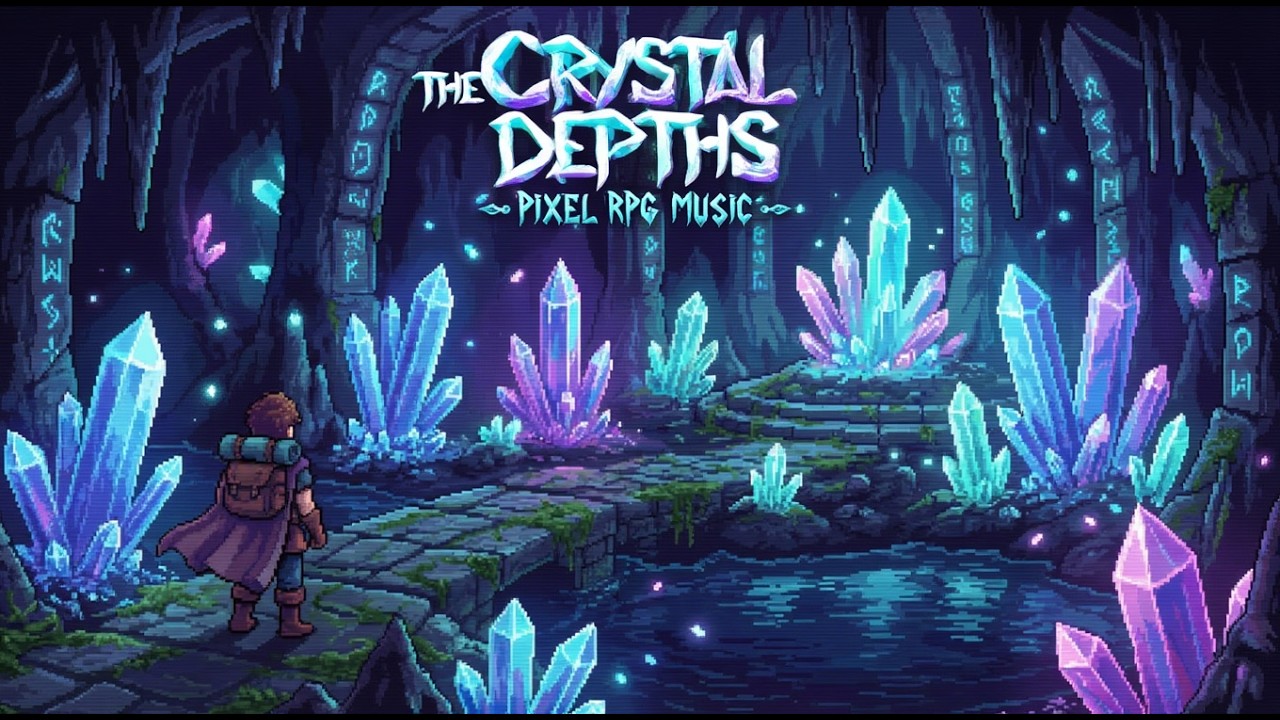 The Crystal Depths | Magical Medieval Music for Focus, Study & Sleep | Pixel RPG Ambience