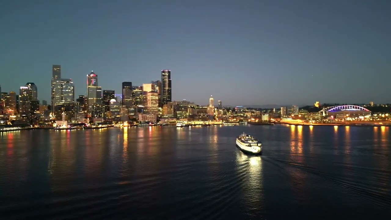 Seattle's Magical Twilight - A Journey into Night in 4K HDR