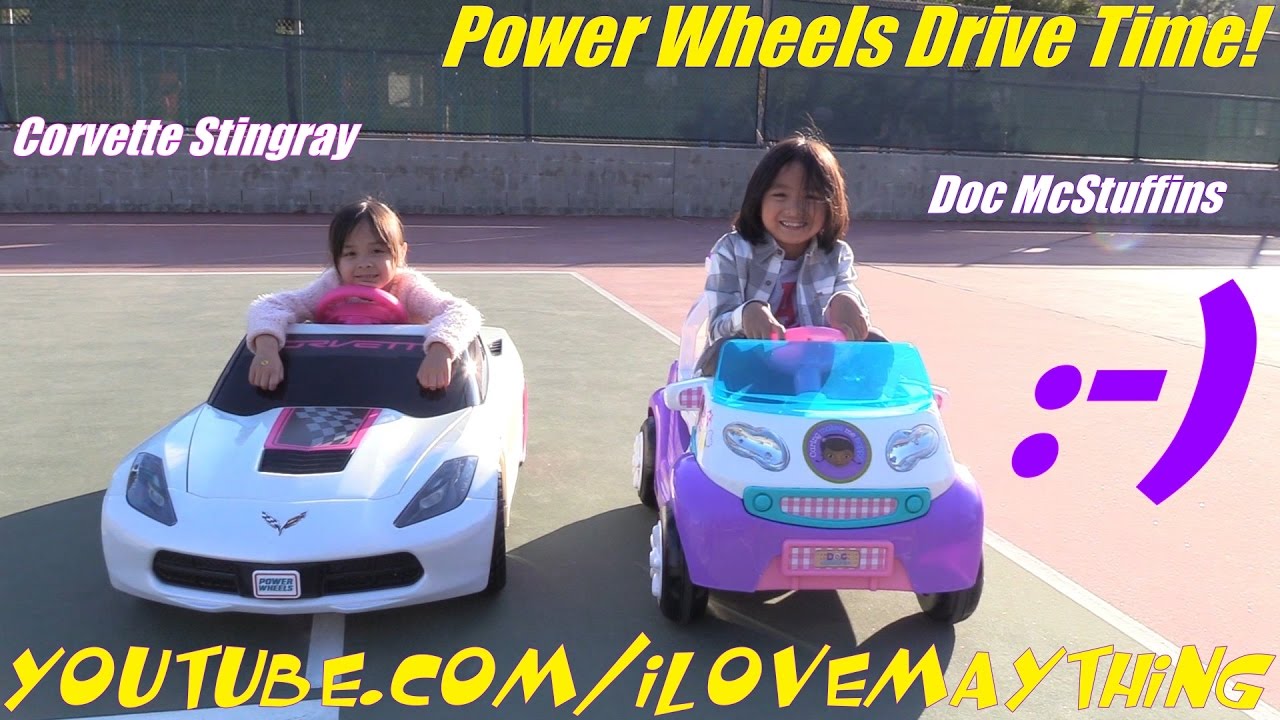 Pink Power Wheels! Pink Ride-On Cars. Disney Doc McStuffins and Corvette Stingray Playtime