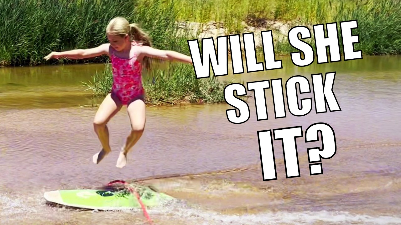 Skimboarding Trick Progression - Can She Land The Hippy Jump?
