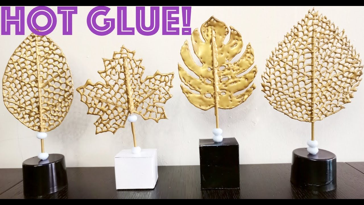Gold Metal Leaf Sculpture Dupe! Hot Glue Hacks/Decorative Table Sculpture/WayFair Inspired