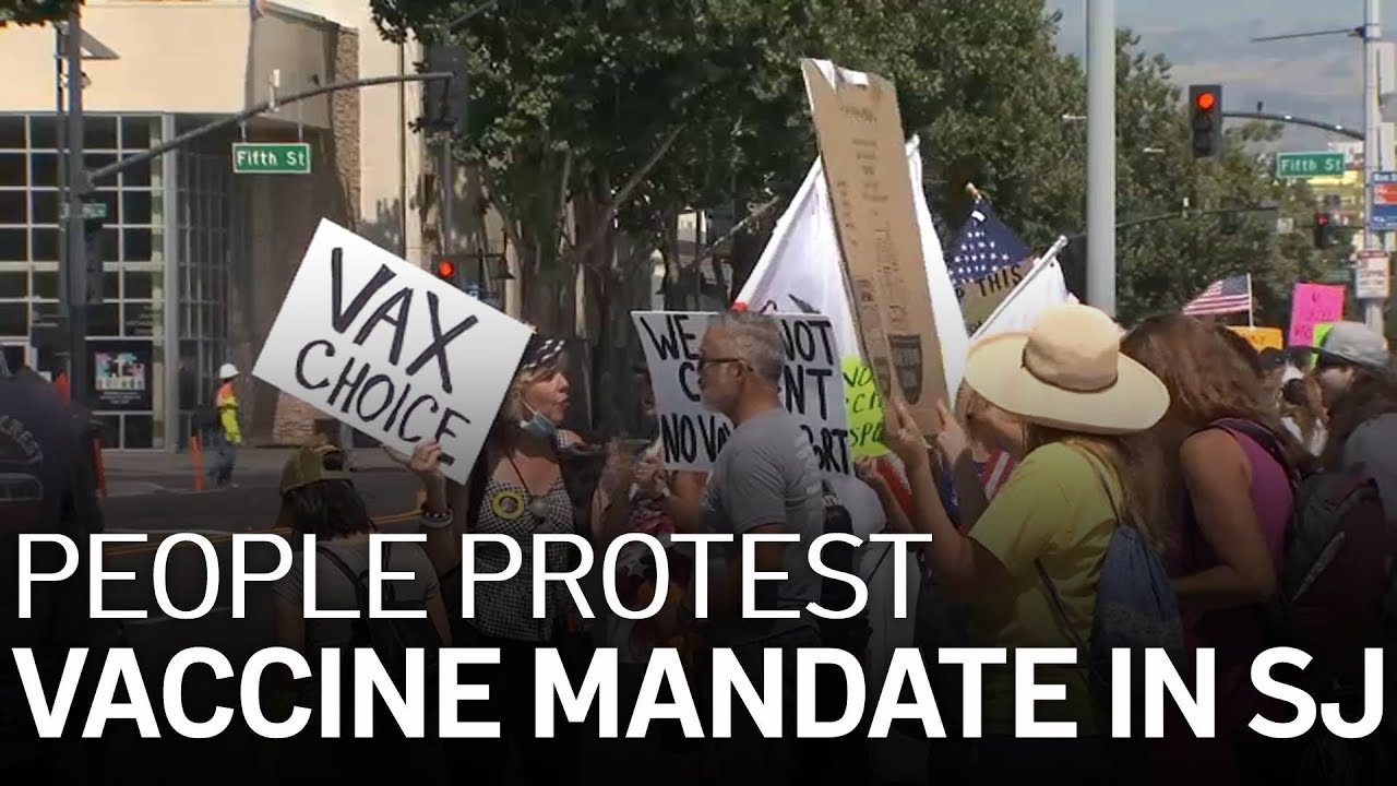 People Protest Vaccine Mandate Proposal in San Jose