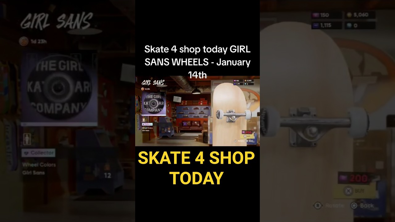 Skate 4 shop today GIRL SANS WHEELS - January 14th 