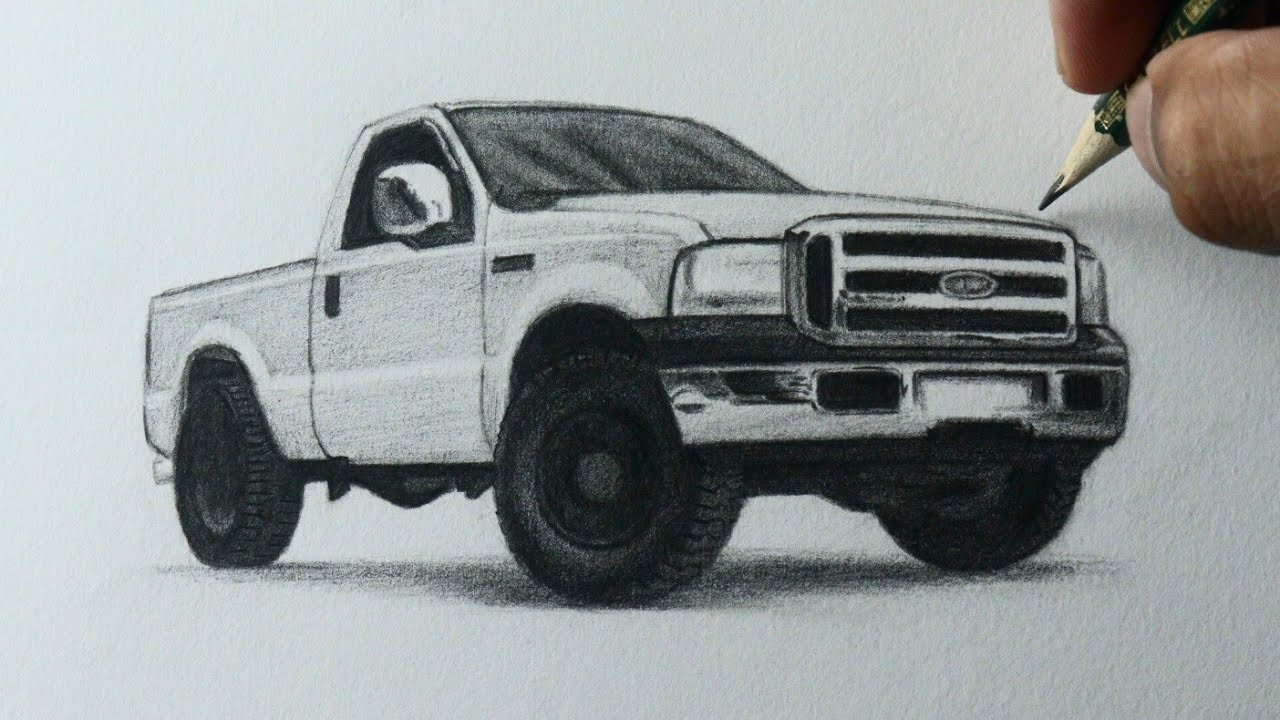 Como desenhar um carro: FORD F250 passo a passo - narrado