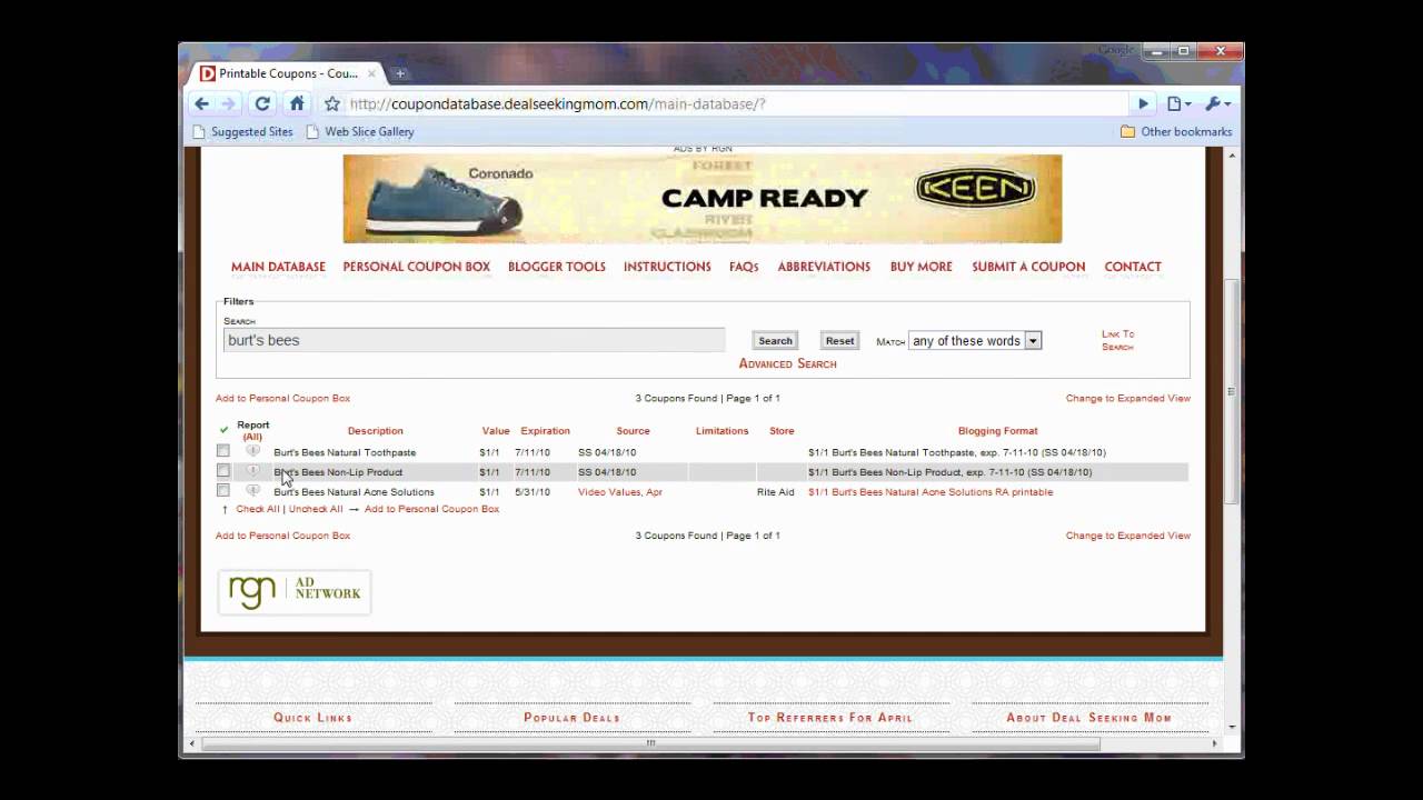 Coupon Database Tutorial