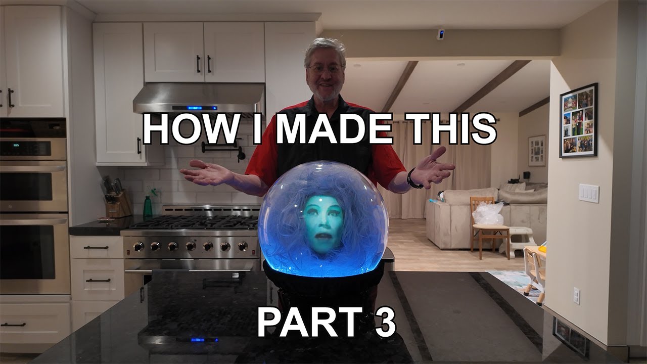 DIY Animated Madame Leota Crystal Ball Prop - INVISIBLE PROJECTOR - Self Contained Portable - PART 3