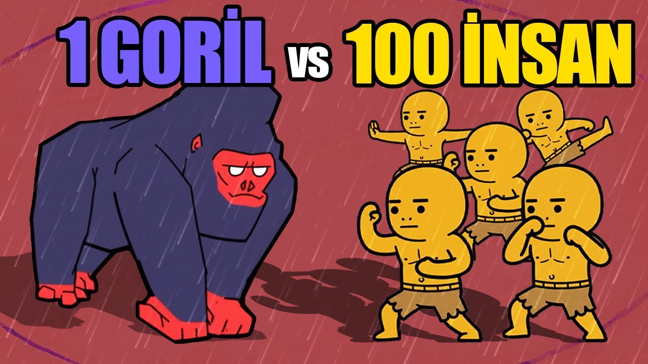 100 İNSAN 1 GORİLİ DURDURABİLİR Mİ?!! | How Many Dudes? Türkçe