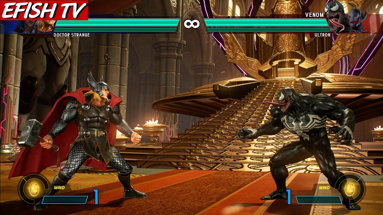 Thor & Doctor Strange vs Venom & Ultron (Hardest AI) - Marvel vs Capcom: Infinite