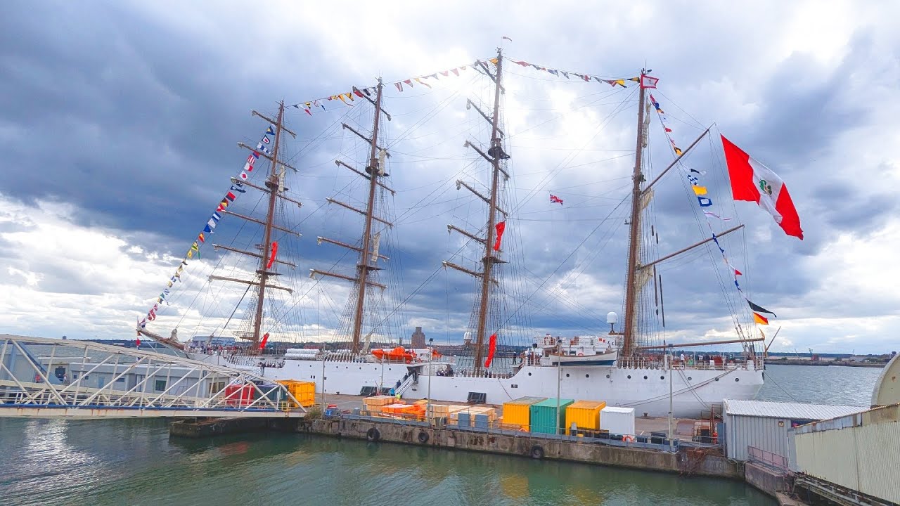 B.A.P. Unión Visits Liverpool - Peruvian Navy’s Majestic Tall Ship at the Pier Head