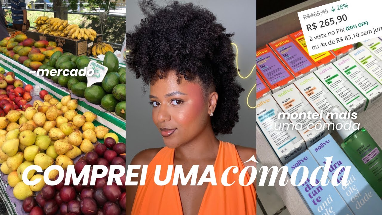MONTEI MAIS UMA CÔMODA SOZINHA DA MADEIRA E MADEIRA E MERCADO 🎀 DOIS DIAS COMIGO