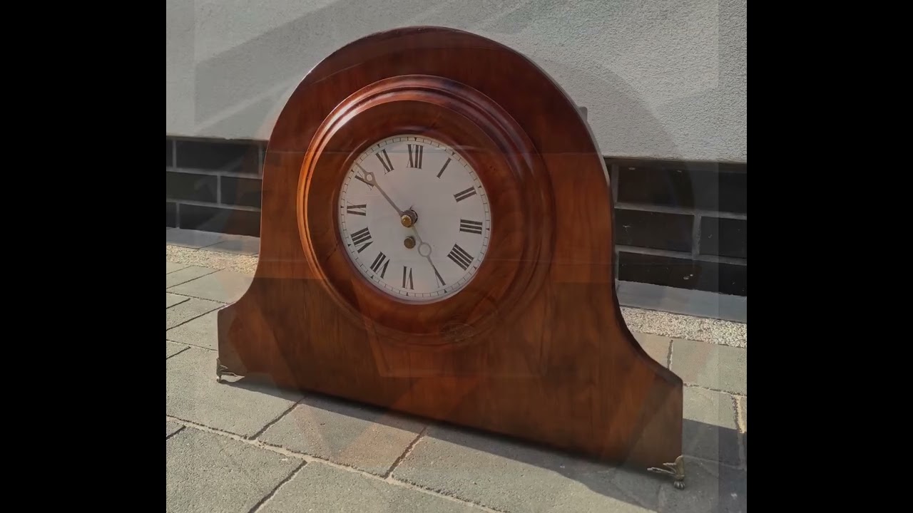 Antike Holz Kaminuhr &ndash; Standuhr Tischuhr, handrenoviert, ca. 45 cm, Jugendstil