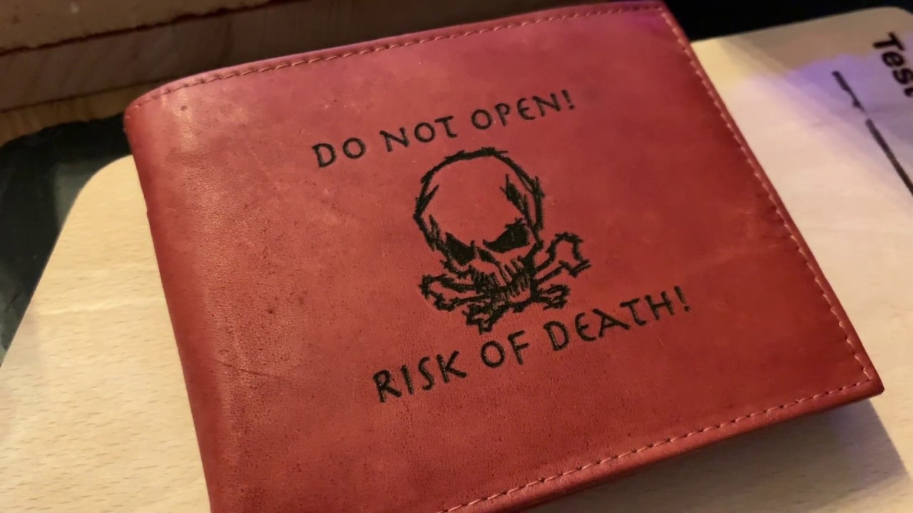 Neje Master 20W   Engraving a leather wallet - Gravieren eines Leder Portemonnaies