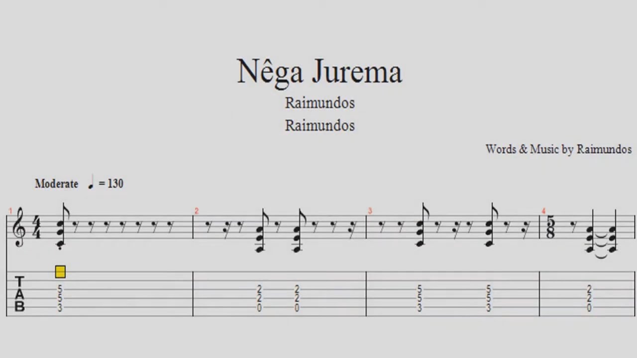 Raimundos Nêga Jurema - Tab  (Cifra Baixo)