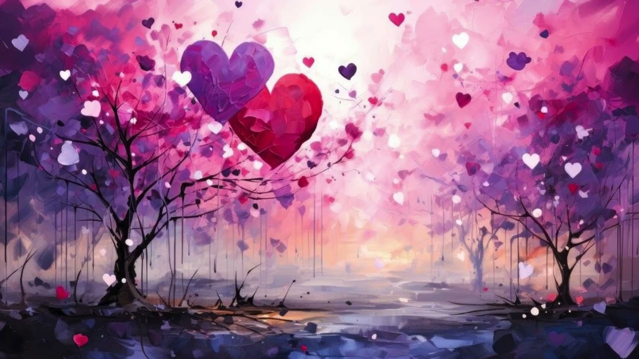 Valentine’s Day 4K Frame TV Art 💖 Magical Heart Tree Watercolor Painting 🎨 Romantic Home Decor Art ✨