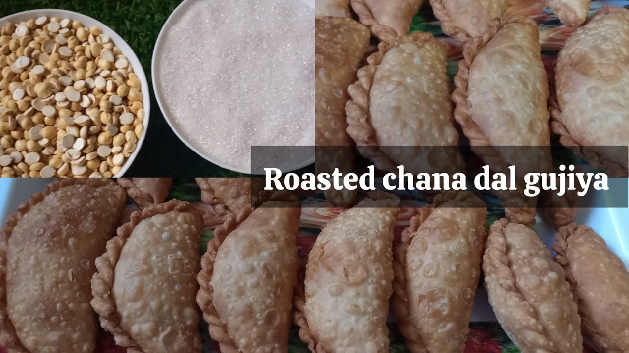Roasted chana dal ke Gujiya ||phutane ki puri/ karanji recipe