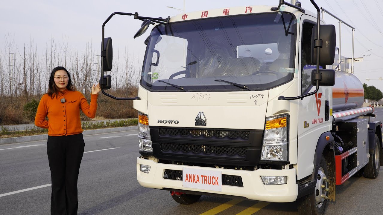HOWO 4000L Oil Tank Truck with high-flow refueling machine#automobile #truck