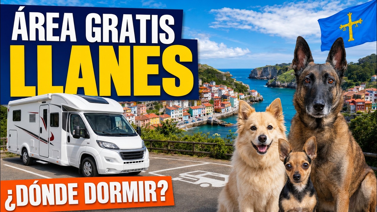 LLANES Área de Autocaravanas gratis ASTURIAS  viajeros_perrunos