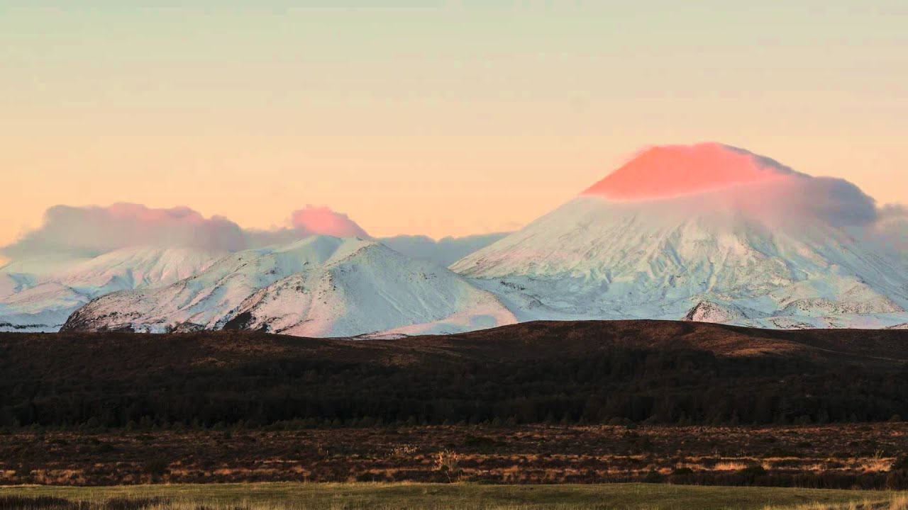 Mt Ngauruhoe, New Zealand. Time-Lapse of Sunset 27/05/2015
