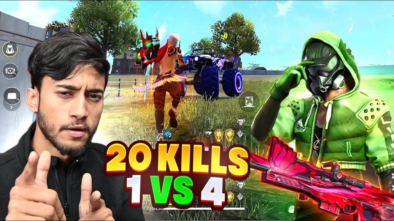 AWM On Fire🔥 Solo Vs Squad Unstoppable 20 Kills Gameplay - Free Fire Max