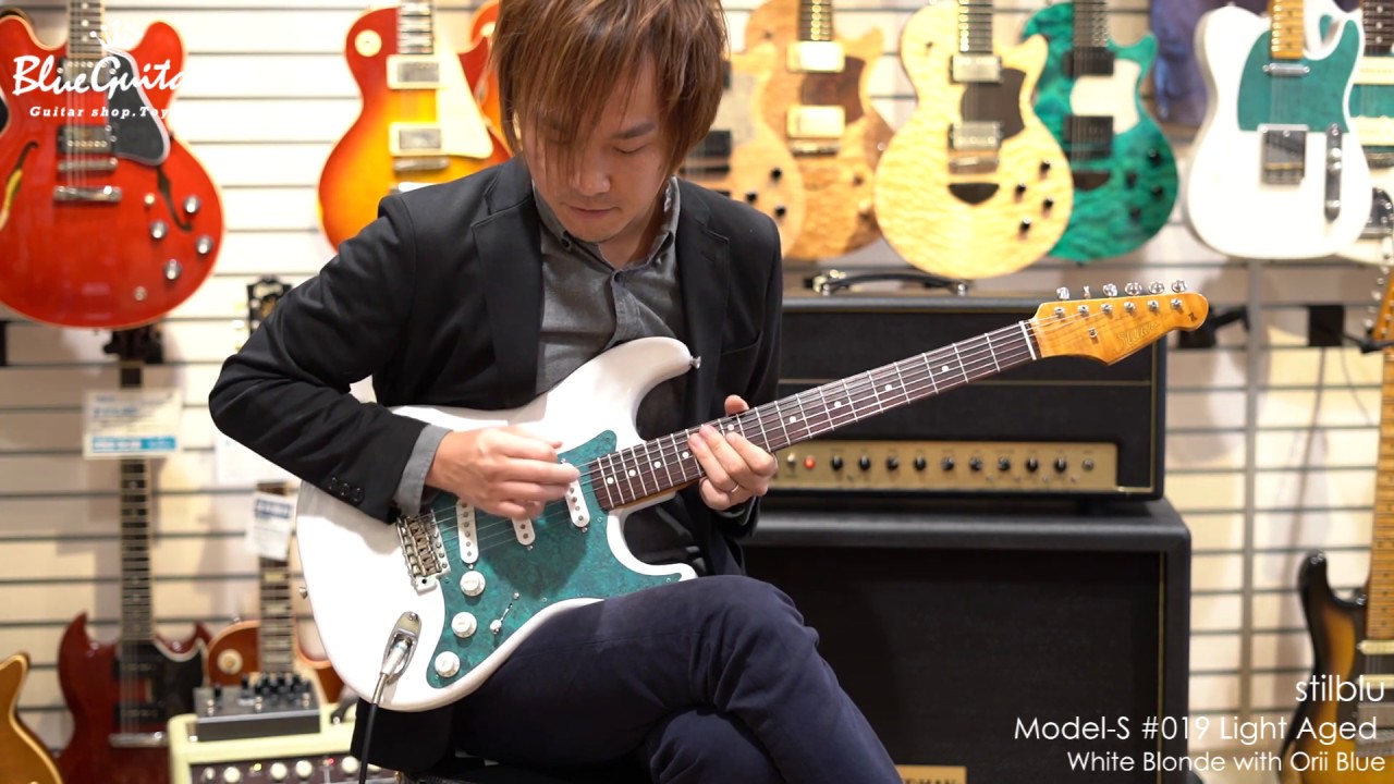 Blue Guitars -  stilblu / Model-S #019 Light Aged - White Blonde with Orii Blue