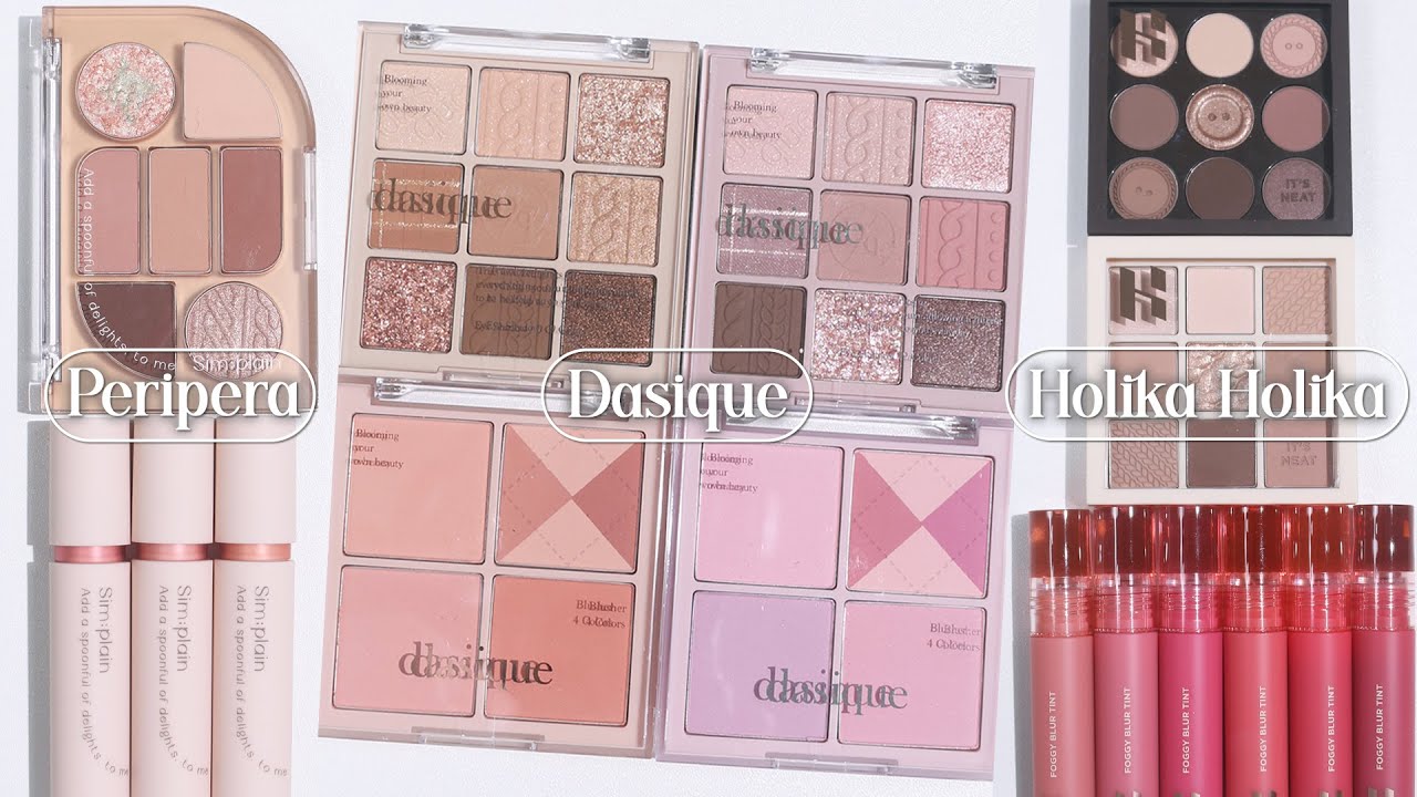 가을 신상 니트 컬렉션 몽땅리뷰🧶페리페라•데이지크•홀리카홀리카 기존컬러랑 싹 비교+메이크업,퍼컬분석🤎섀도우팔레트ㅣ블러셔 팔레트ㅣ블러 틴트
