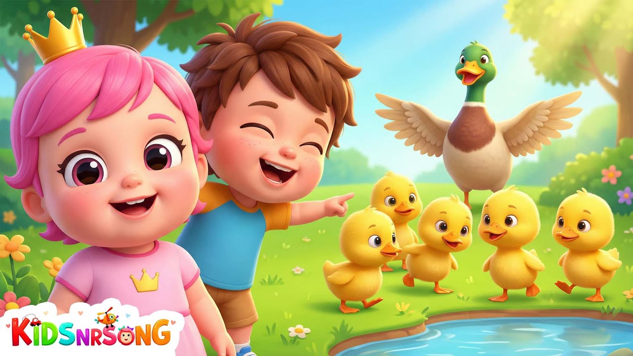 Five Little Ducks 🦆 Story | Cute 3D Kids Song with Counting Story | Fun Learning Cartoon Story