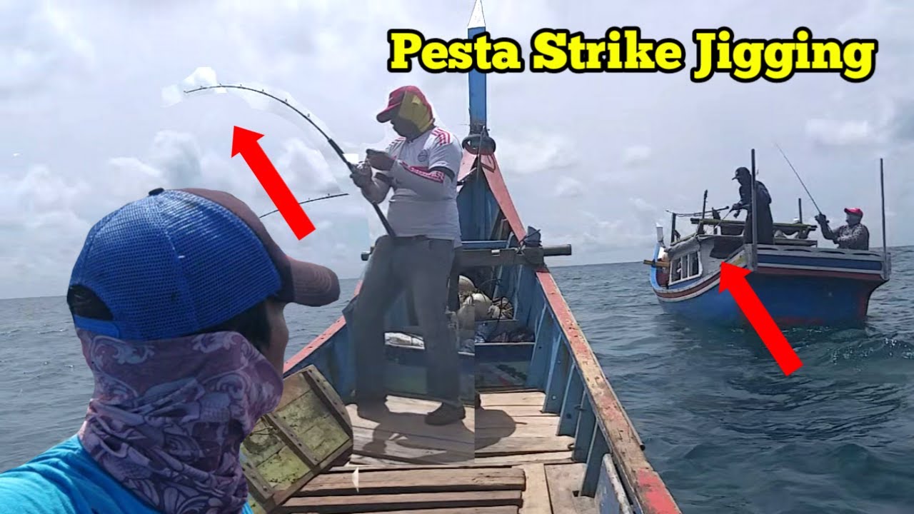 Pesta Strike jigging saat angin kencang di laut lhokseumawe aceh
