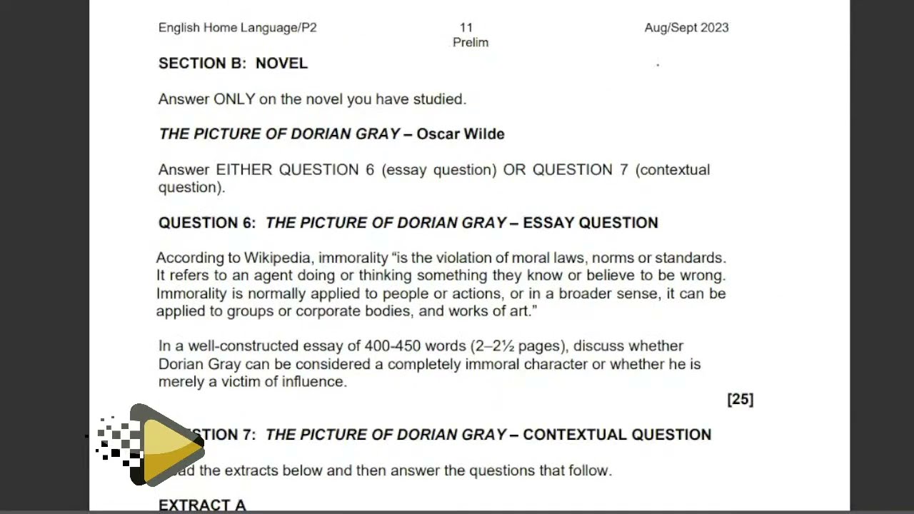 GRADE 12 ENGLISH HL PAPER 2: REVISION FINAL  novels, drama, short stories and poetry  [