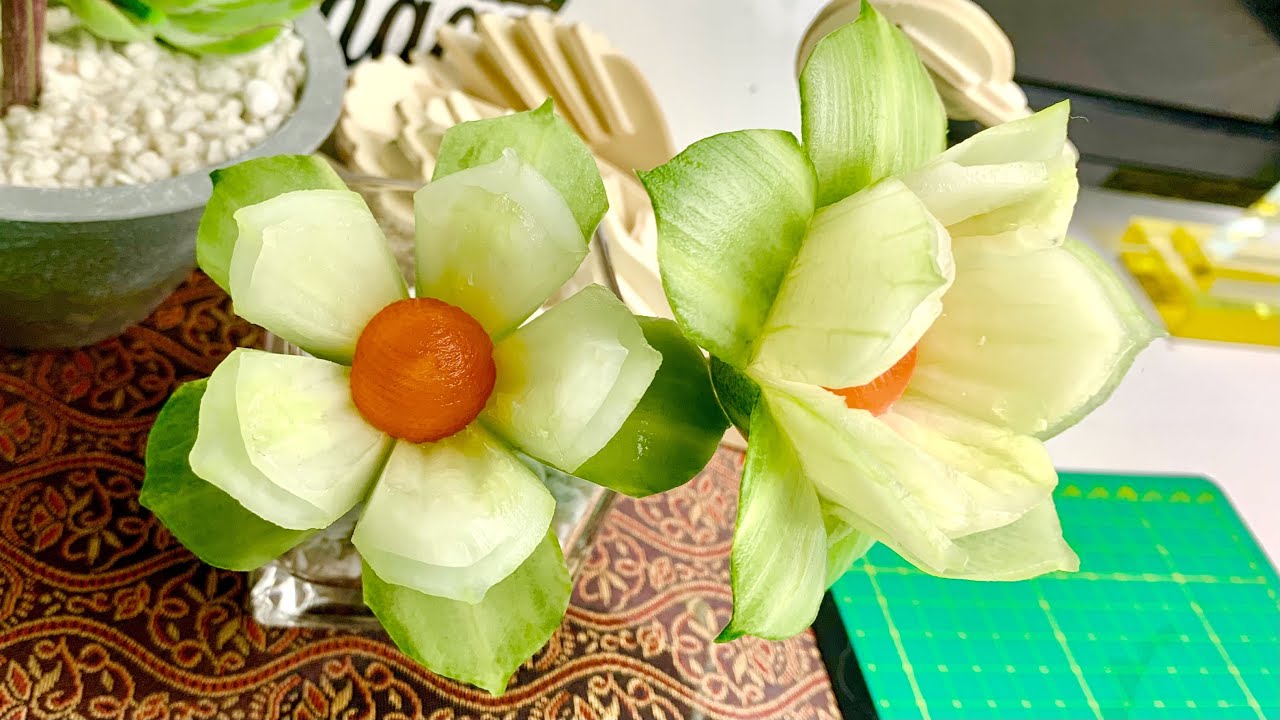 Tutorial Ukiran Bunga Timun | Cucumber Carving