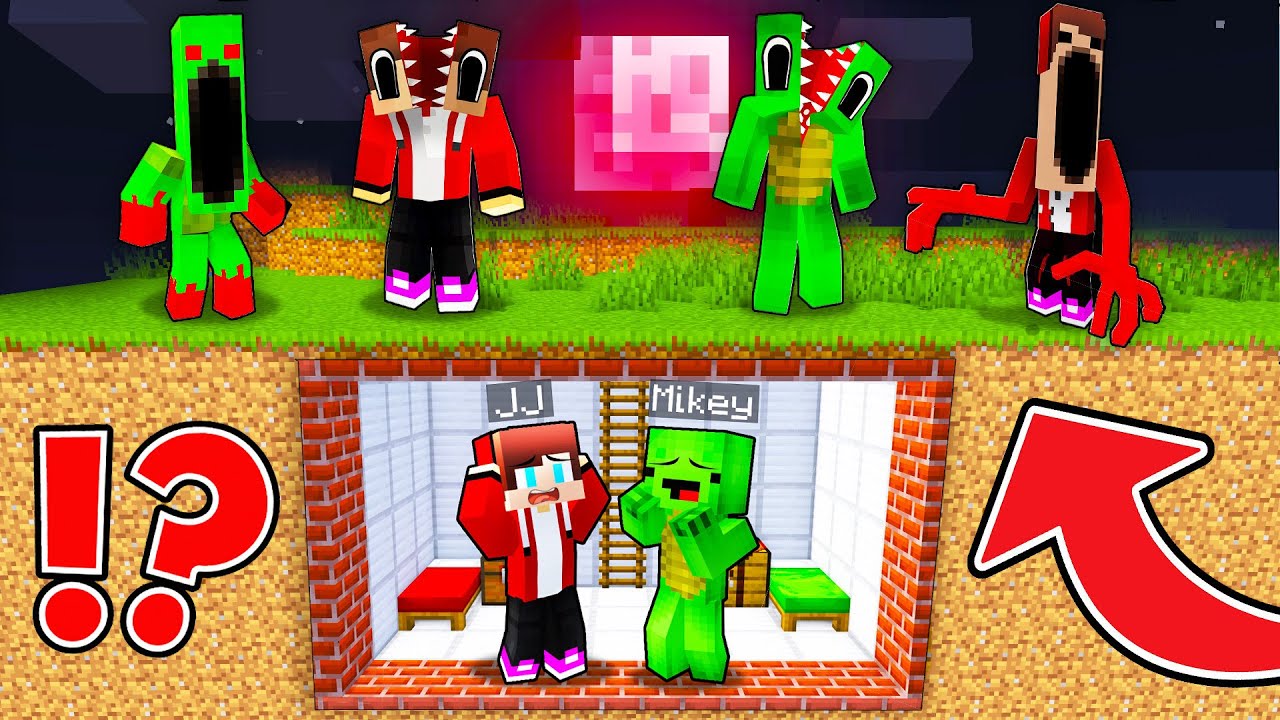 JJ and Mikey Bunker vs SCARY JJ Mikey ALTERNATES in Minecraft?! - Maizen