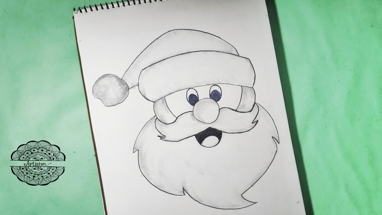 Легкий рисунок Санта-Клауса для начинающих | Как нарисовать Санта-Клауса карандашом | Счастливого...