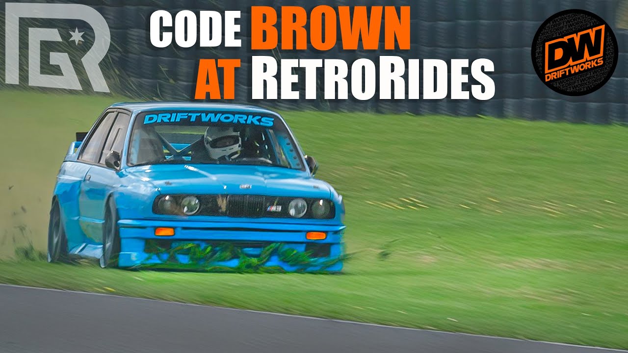 Code Brown in my M3 at RetroRides Mallory Park - Driftworks E30 BMW M3
