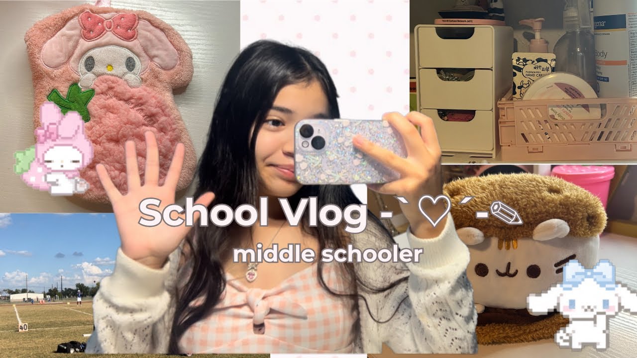 REALISTIC middle school vlog (ep:3) | Picture day,Pink out,OOTD, fun w/ friends 🤍🌷🐰