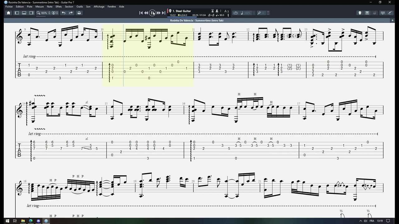 Rosinha De Valencia - Summertime (Intro Fingerstyle Tab)