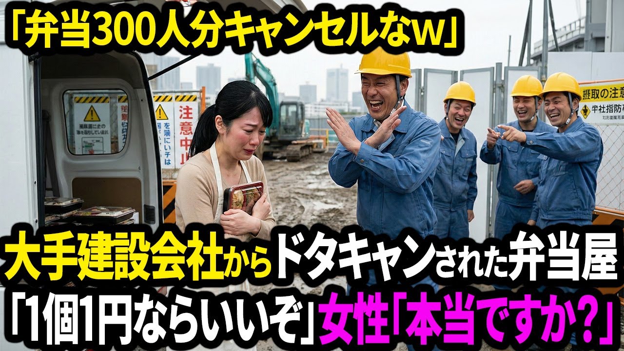 「弁当300人分キャンセルなｗ」大手建設会社からドタキャンされた弁当屋の女性。「1個1円なら頼んでやる」→「本当ですか？ありがとうございます！」【面白きかな人生】