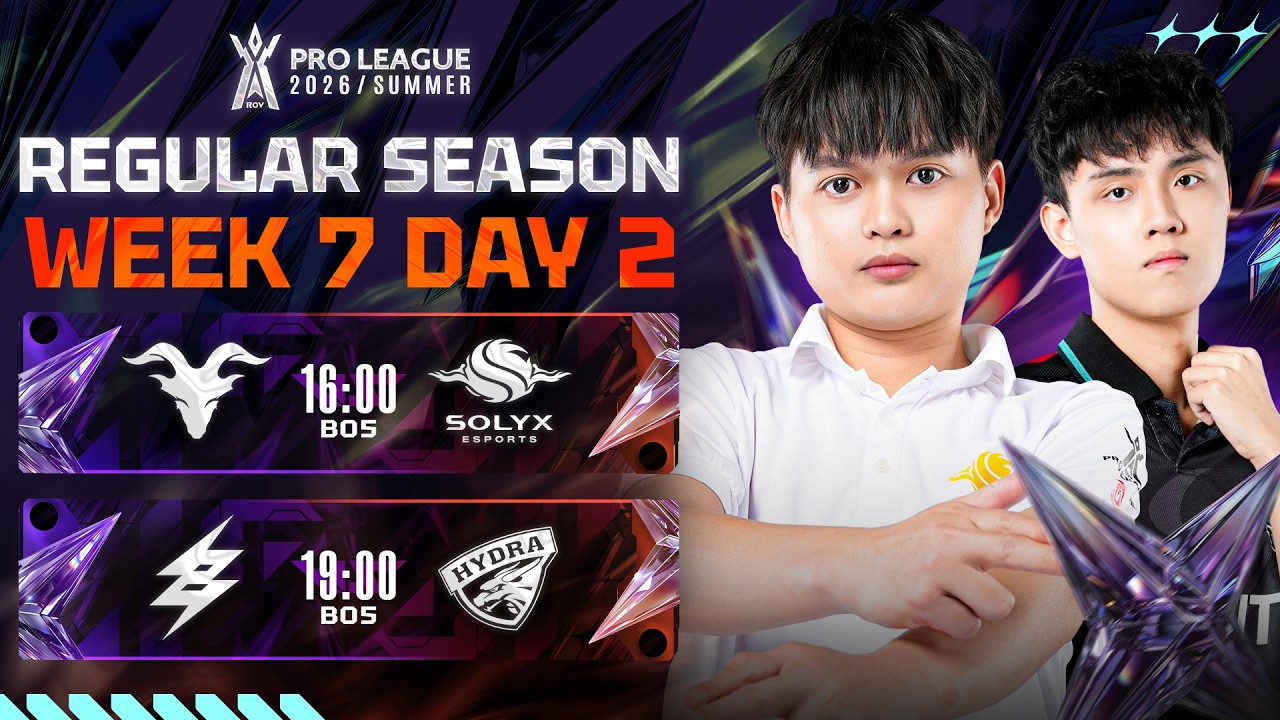🔴𝐋𝐈𝐕𝐄 การแข่งขัน RoV Pro League 2026 Summer | รอบเก็บคะแนน Week 7 Day 2