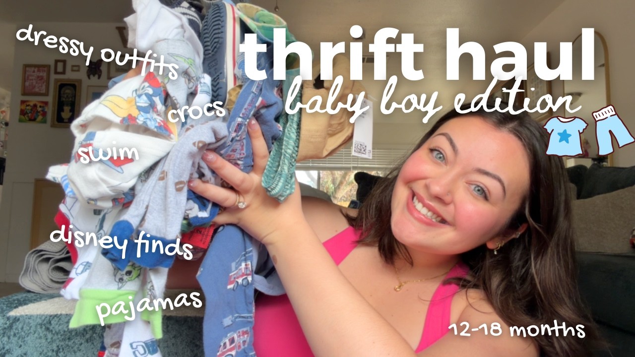 BABY BOY THRIFT HAUL | crocs, disney, pajamas, swim, dressy outfits, etc!