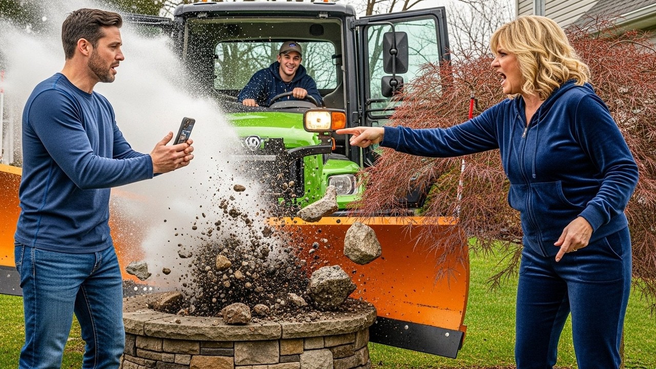 HOA Plow Destroyed My Landscaping Claimed Accident, Security Video Showed Driver Laughing And Aiming