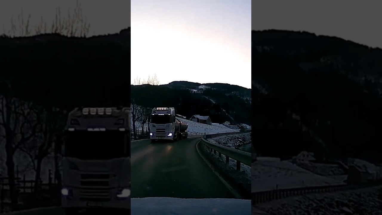 You realize how narrow even Norwegian two lane roads are when you have to use every last bit of it.