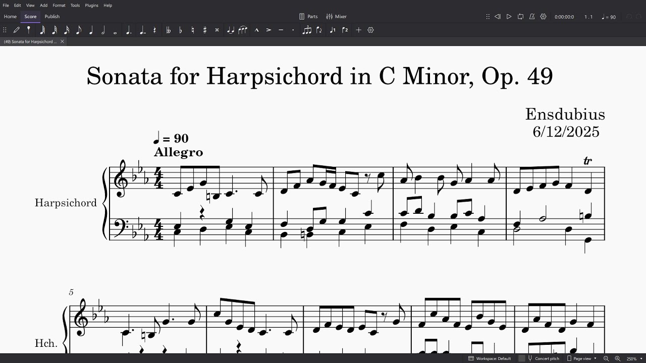 Sonata for Harpsichord in C Minor, Op. 49