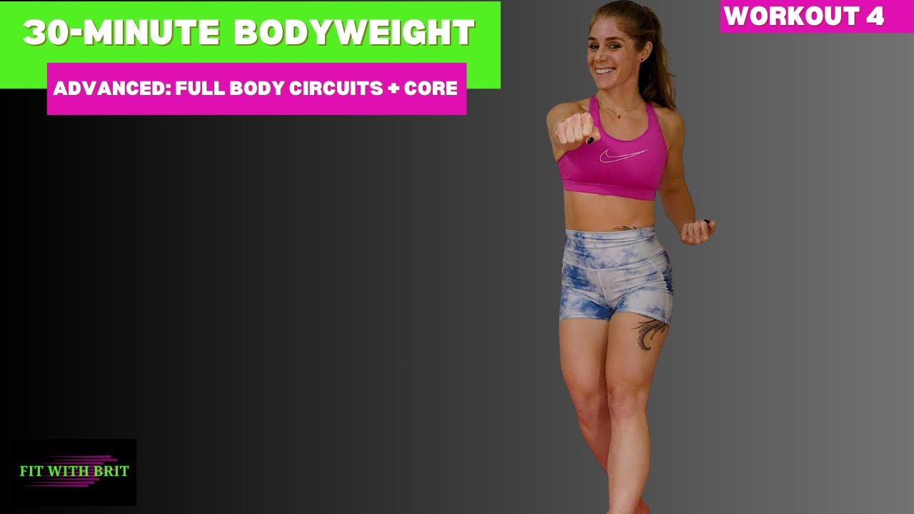 30-Minute Advanced Bodyweight Workout: Full Body Circuits + Core
